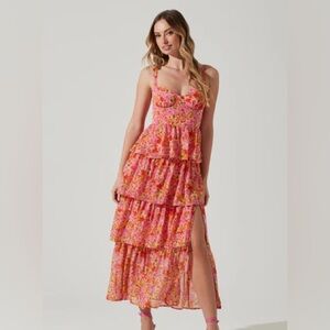 ASTR Midsummer Floral Tiered Dress
